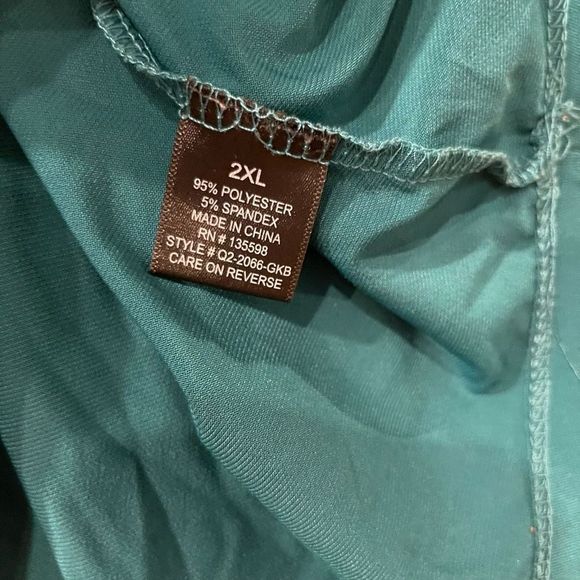 New Cure 2XL Stretchy V-Neck 1/2 Rolled Sleeve Career Blouse - Picture 7 of 10